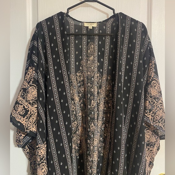 Umgee Oversized Boho Lightweight Coastal Side Slits Kimono Cardigan Size S/M - Picture 5 of 14